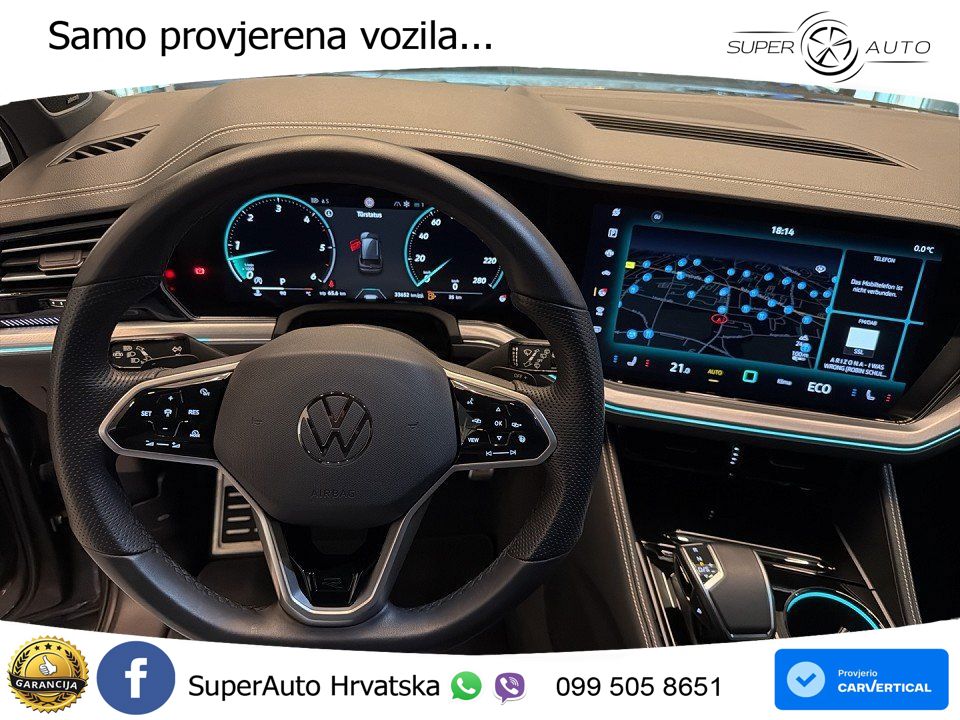 Volkswagen Touareg 3.0 V6 TDI (286 KS) 4MOTION Tiptronic R-Line ZRAČNI+ACC+GR SJED+KAM+PANO