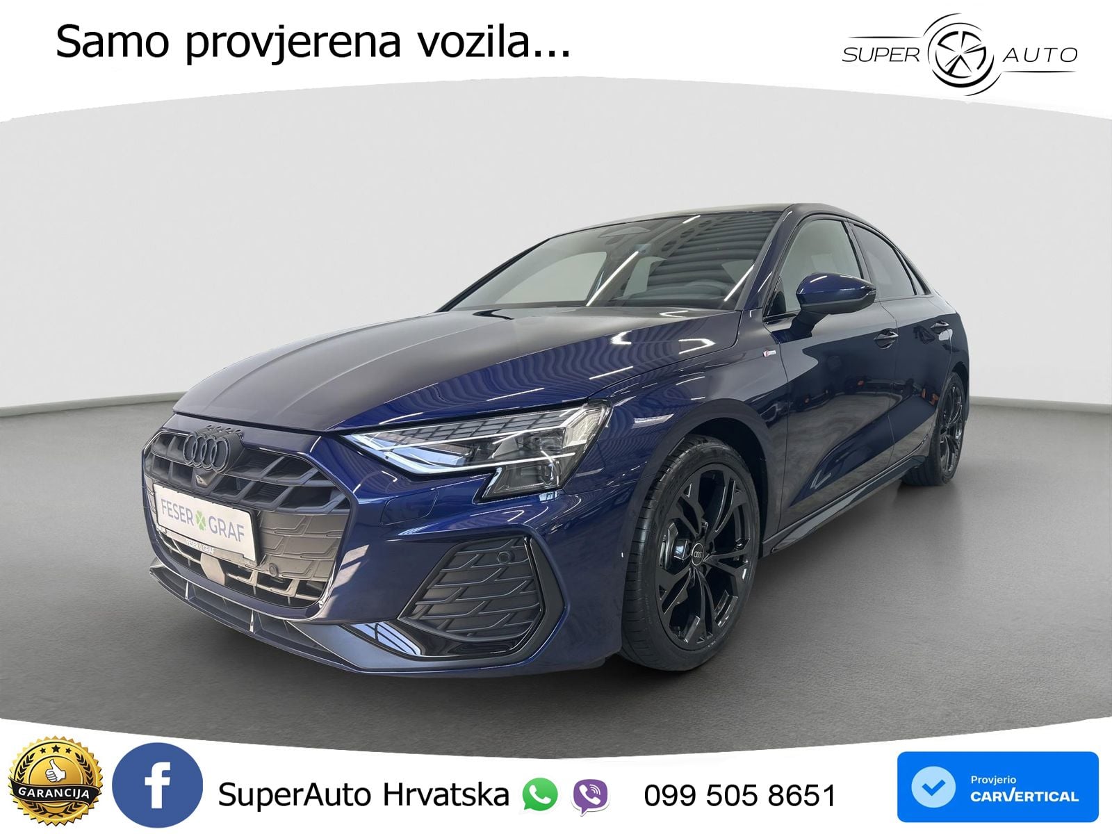 Audi A3 Limuzina 40 TFSI (204 KS) quattro S tronic S line ACC+GR SJED+360+PANO