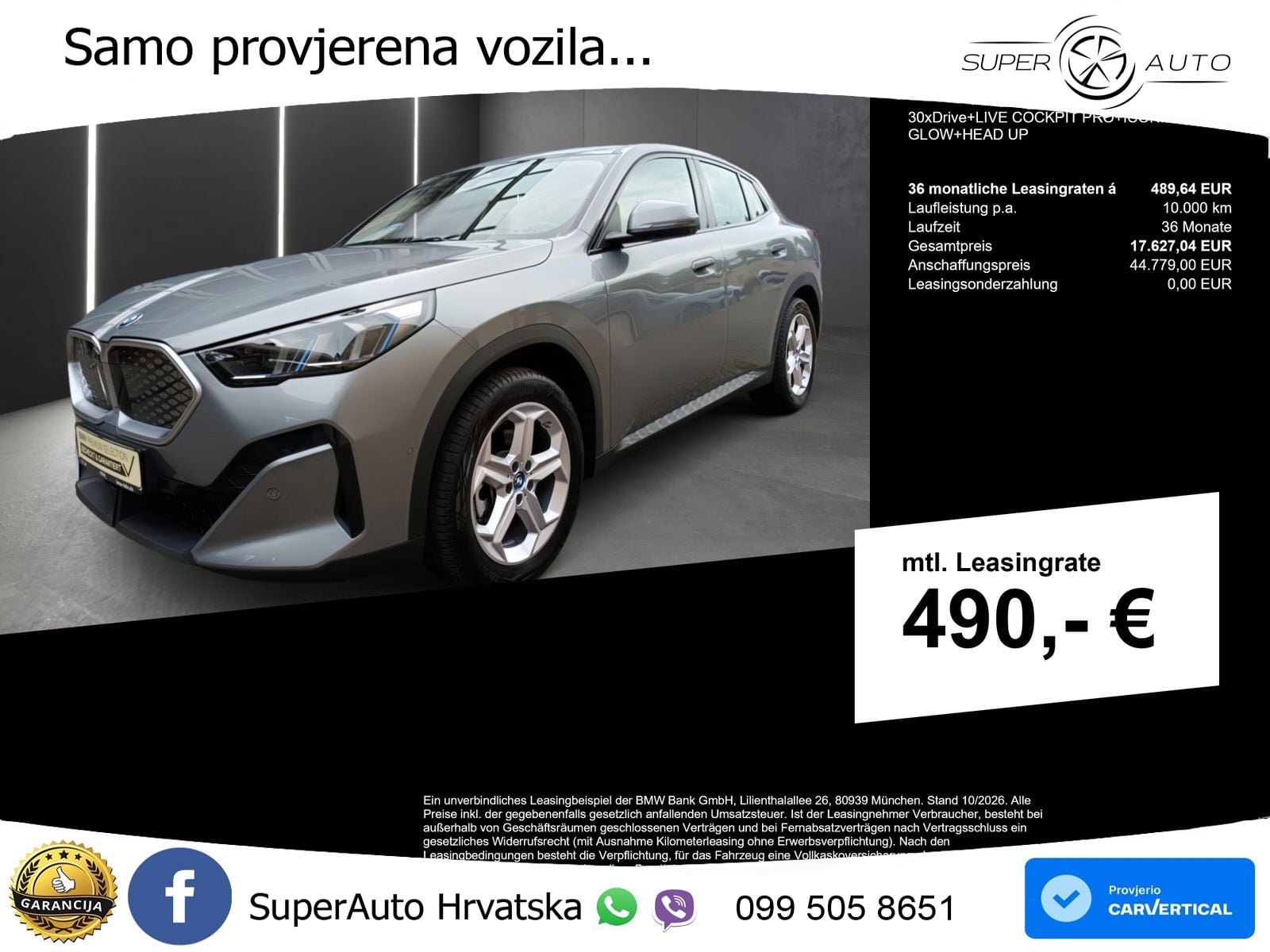 BMW iX2 66.5 kWh (313 KS) xDrive30 LED+GR SJED+ACC