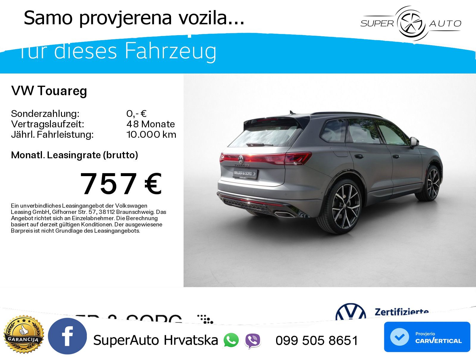 Volkswagen Touareg 3.0 V6 TFSI (340 KS) 4MOTION Tiptronic ZRAČNI+ACC+4xGR SJED+KAM