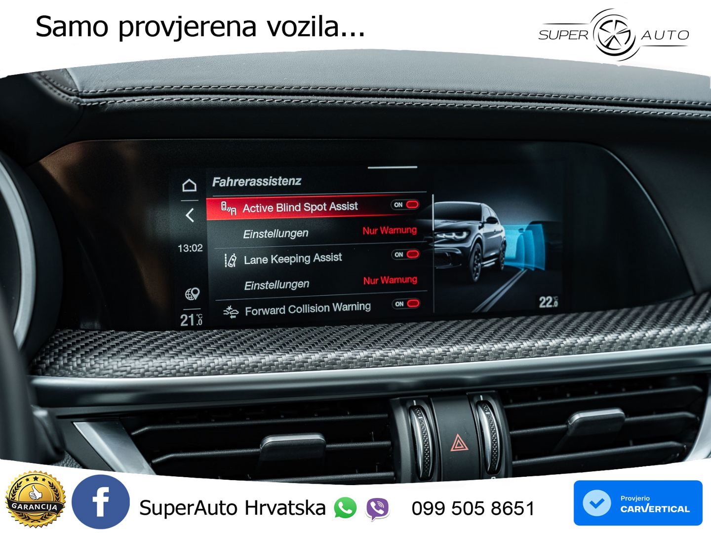 Alfa Romeo Stelvio Quadrifoglio 2.9 V6 Bi-Turbo (520 KS) Q4 Automatic LED+GR SJED+ACC
