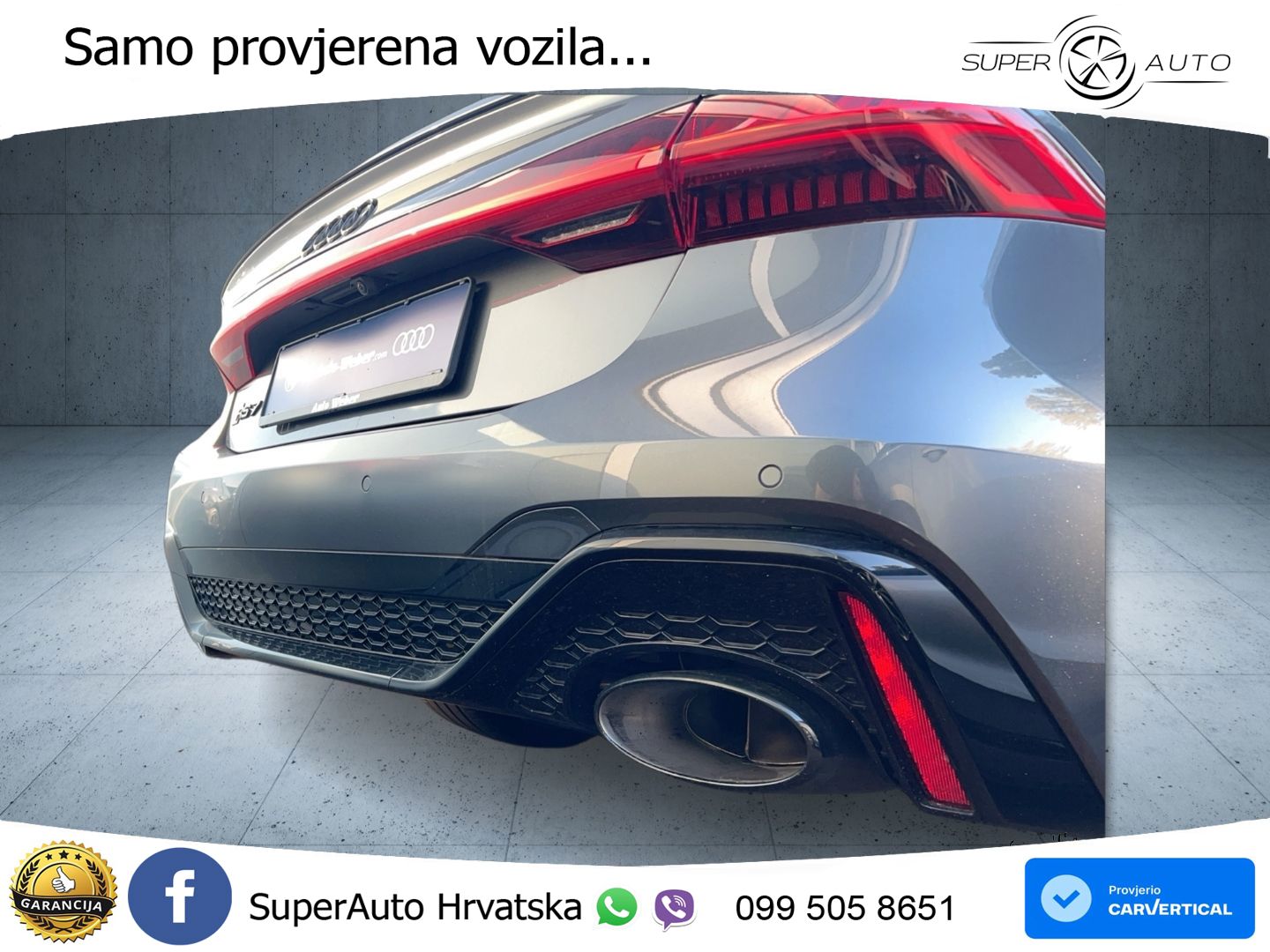 Audi RS7 4.0 TFSI V8 performance (630 KS) quattro tiptronic ZRAČNI+ACC+4xGR SJED+KAM