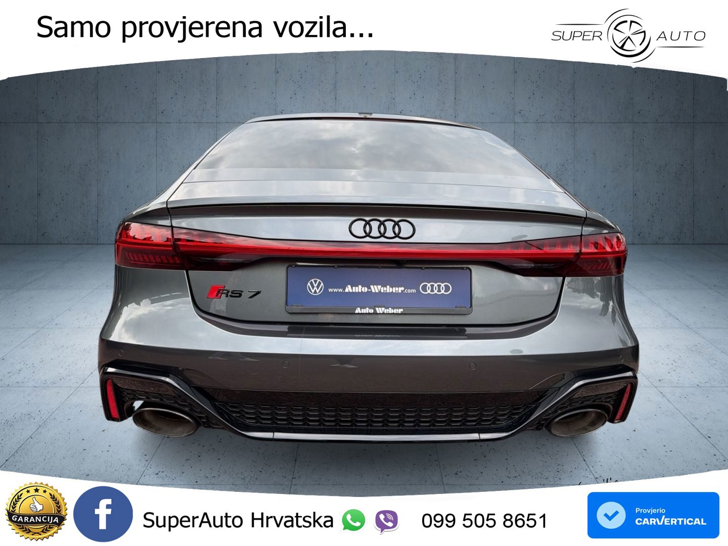 Audi RS7 4.0 TFSI V8 performance (630 KS) quattro tiptronic ZRAČNI+ACC+4xGR SJED+KAM