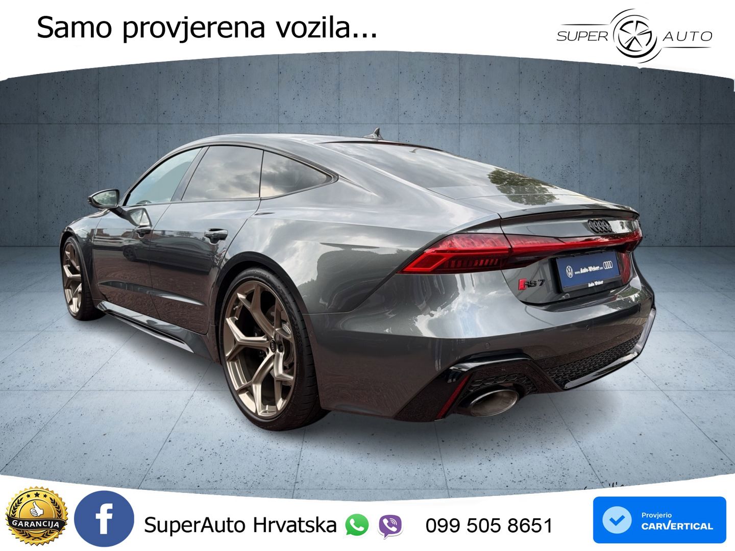 Audi RS7 4.0 TFSI V8 performance (630 KS) quattro tiptronic ZRAČNI+ACC+4xGR SJED+KAM