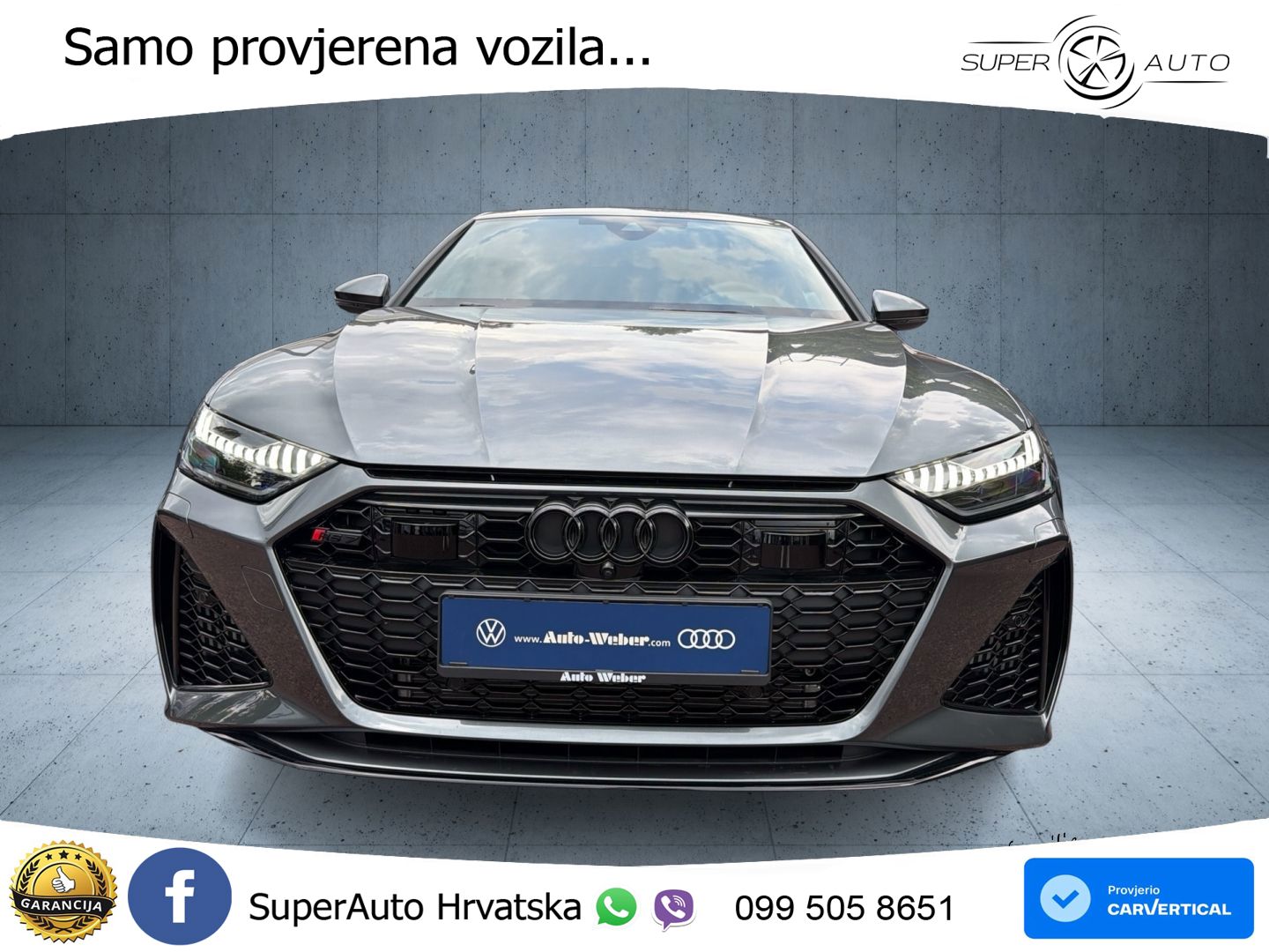 Audi RS7 4.0 TFSI V8 performance (630 KS) quattro tiptronic ZRAČNI+ACC+4xGR SJED+KAM