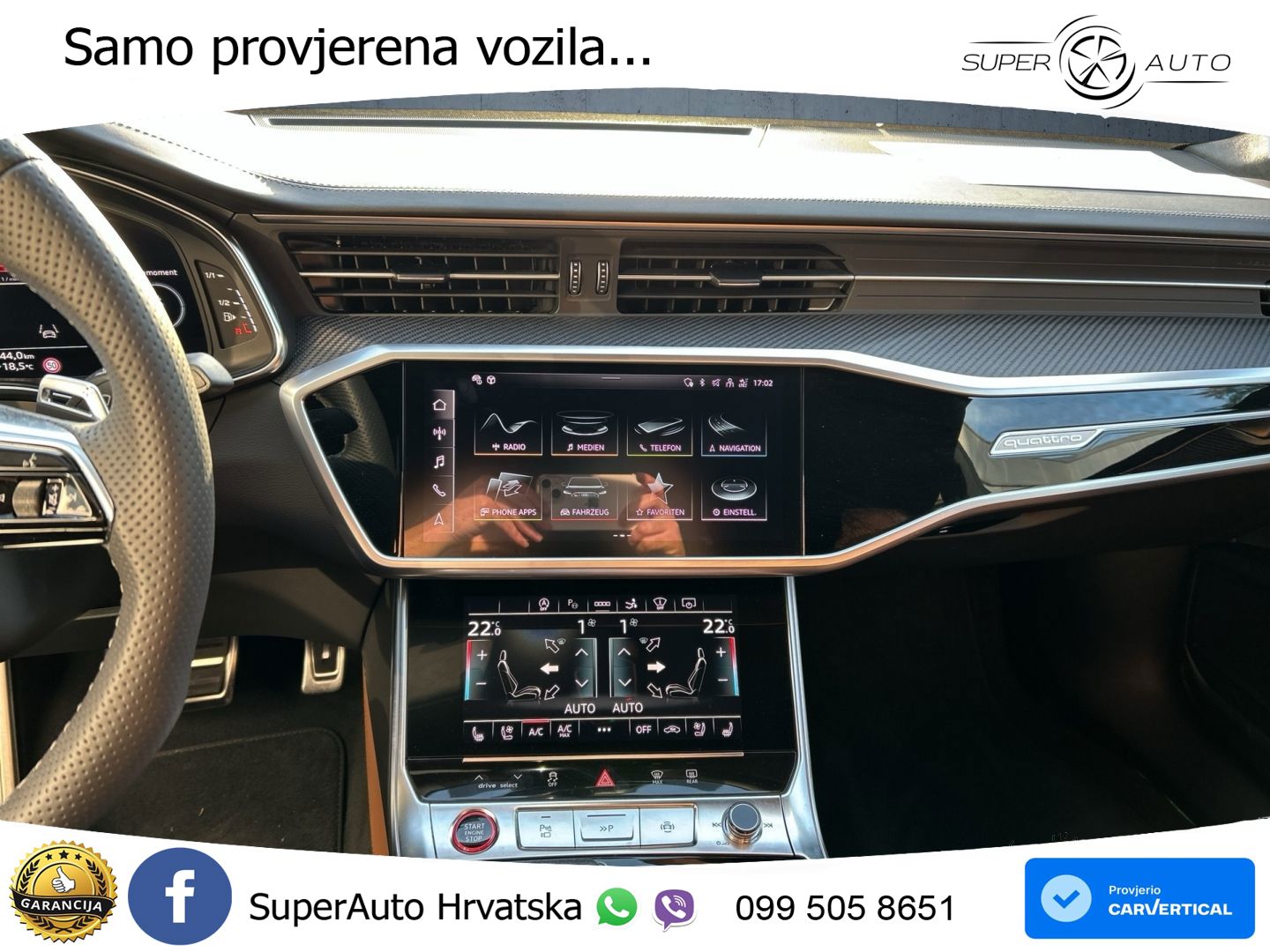 Audi RS7 4.0 TFSI V8 performance (630 KS) quattro tiptronic ZRAČNI+ACC+4xGR SJED+KAM