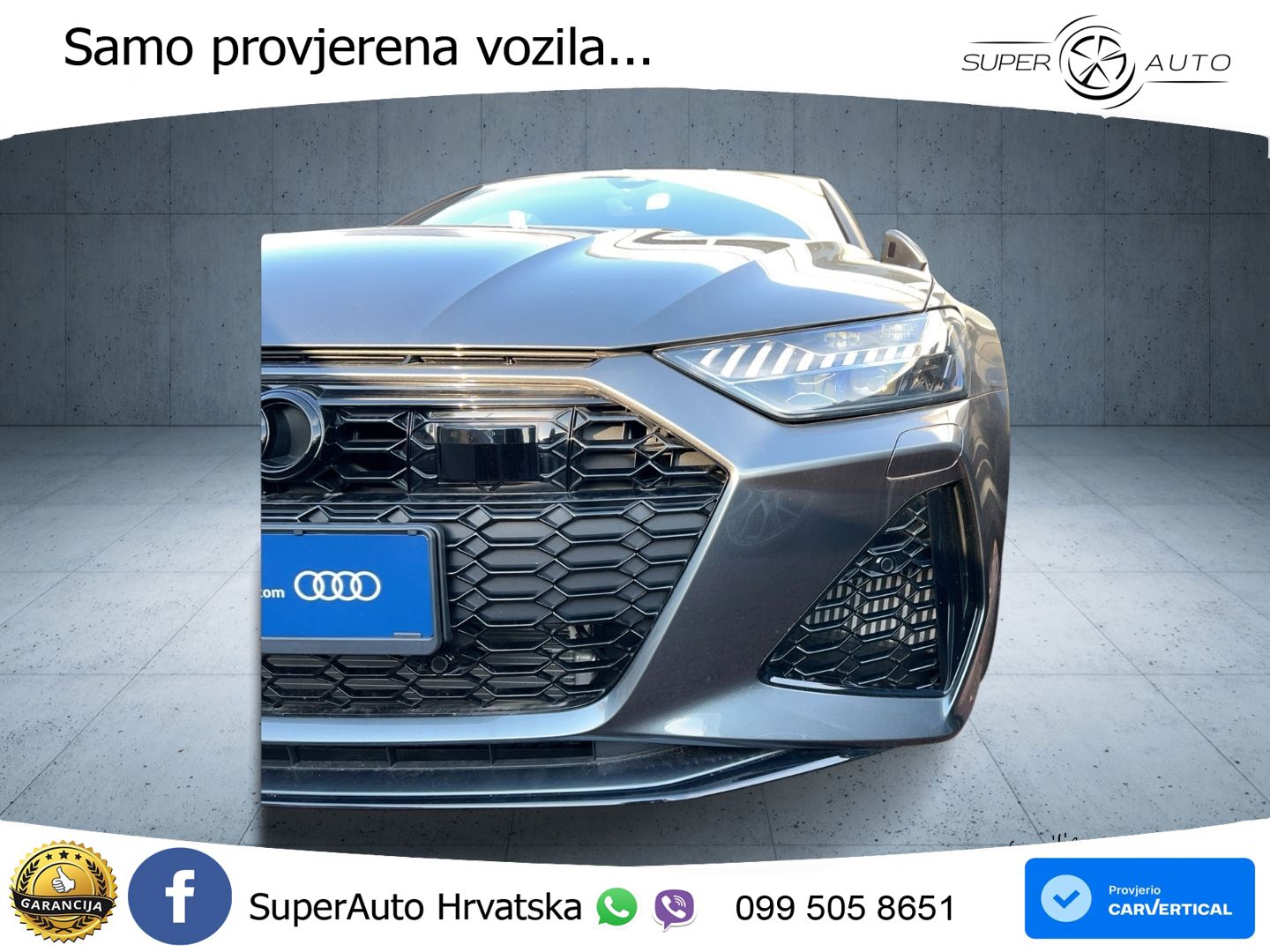 Audi RS7 4.0 TFSI V8 performance (630 KS) quattro tiptronic ZRAČNI+ACC+4xGR SJED+KAM