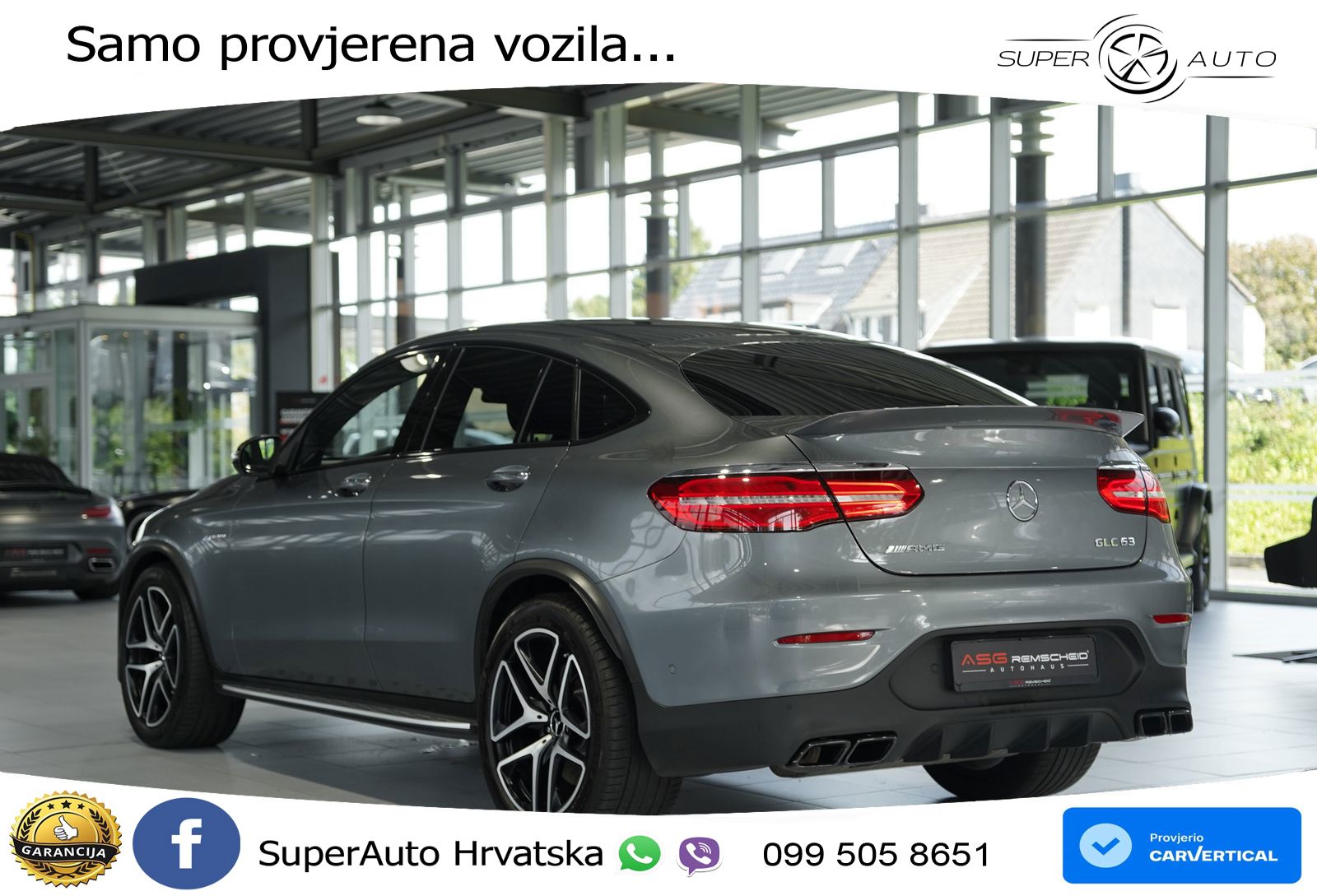 Mercedes GLC Coupe AMG 63 (476 KS) 4MATIC+ MCT ZRAČNI+ACC+GR SJED+KAM+PANO
