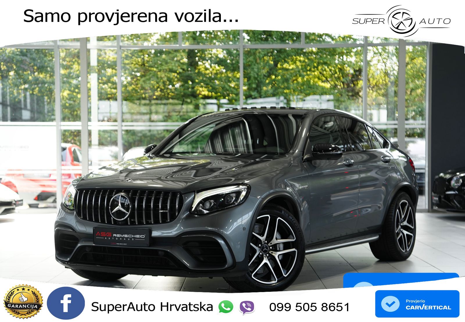 Mercedes GLC Coupe AMG 63 (476 KS) 4MATIC+ MCT ZRAČNI+ACC+GR SJED+KAM+PANO