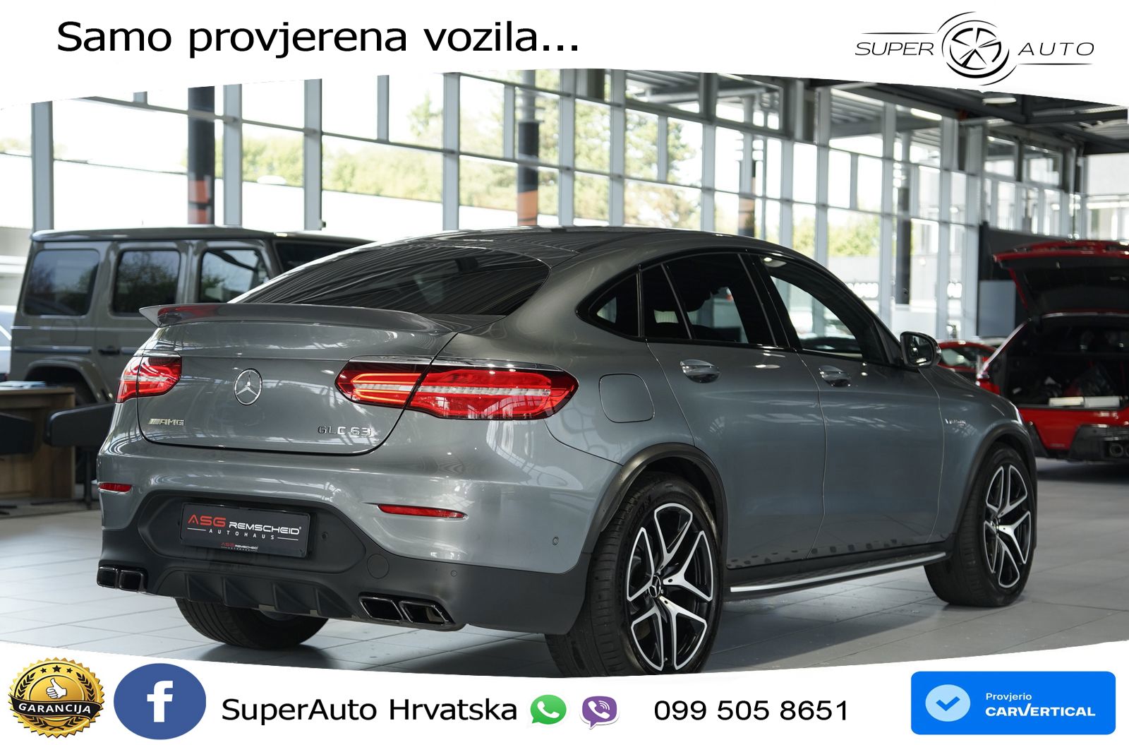 Mercedes GLC Coupe AMG 63 (476 KS) 4MATIC+ MCT ZRAČNI+ACC+GR SJED+KAM+PANO