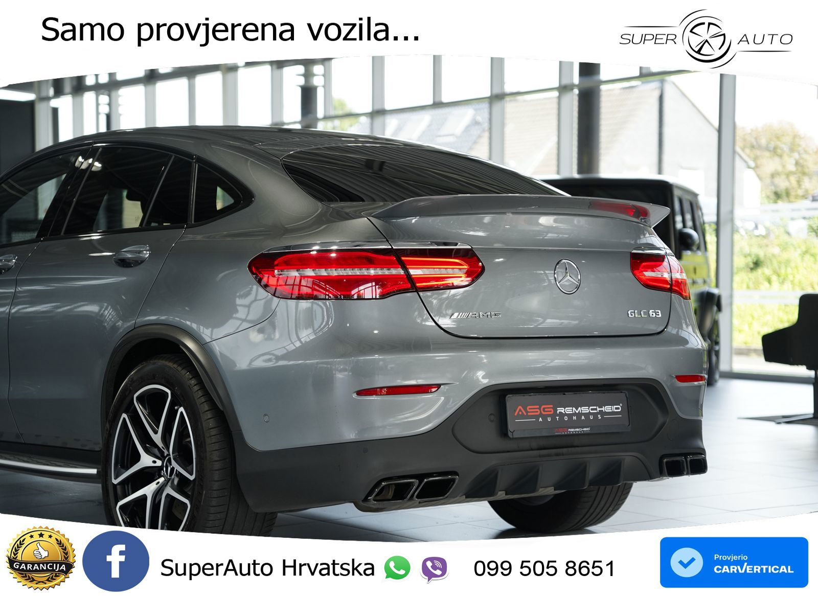 Mercedes GLC Coupe AMG 63 (476 KS) 4MATIC+ MCT ZRAČNI+ACC+GR SJED+KAM+PANO