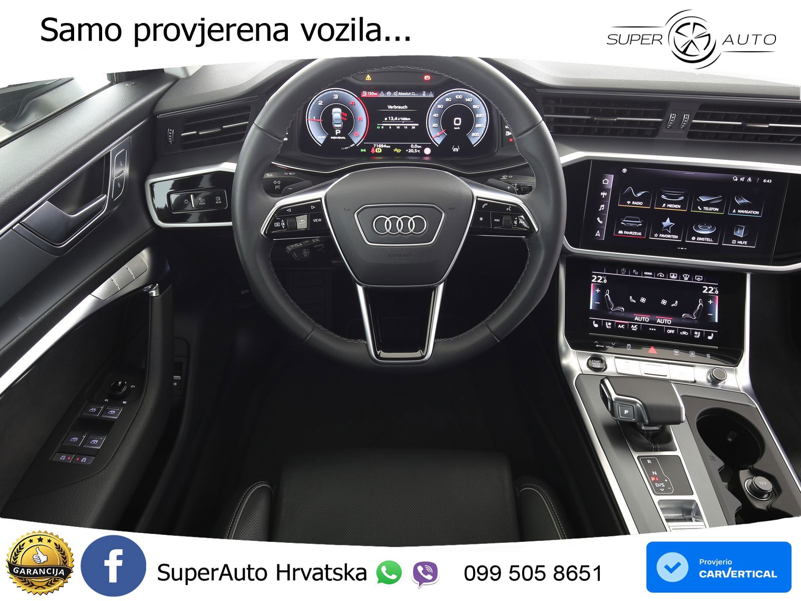 Audi A6 50 TDI V6 (286 KS) quattro tiptronic ZRAČNI+ACC+4xGR SJED+KAM
