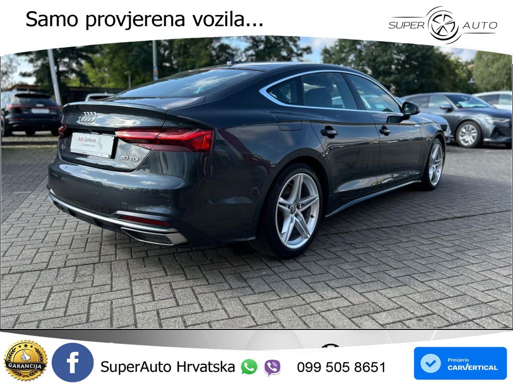 Audi A5 Sportback 40 TDI (190 KS) S tronic MATRIX+GR SJED+KAM