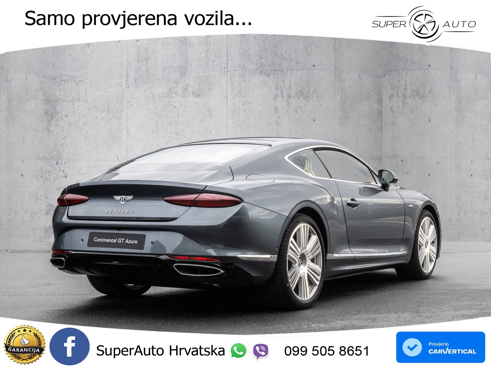 Bentley Continental GT IV 4.0 V8 TFSi (680 KS) AWD DCT ZRAČNI+ACC+GR SJED+KAM+PANO