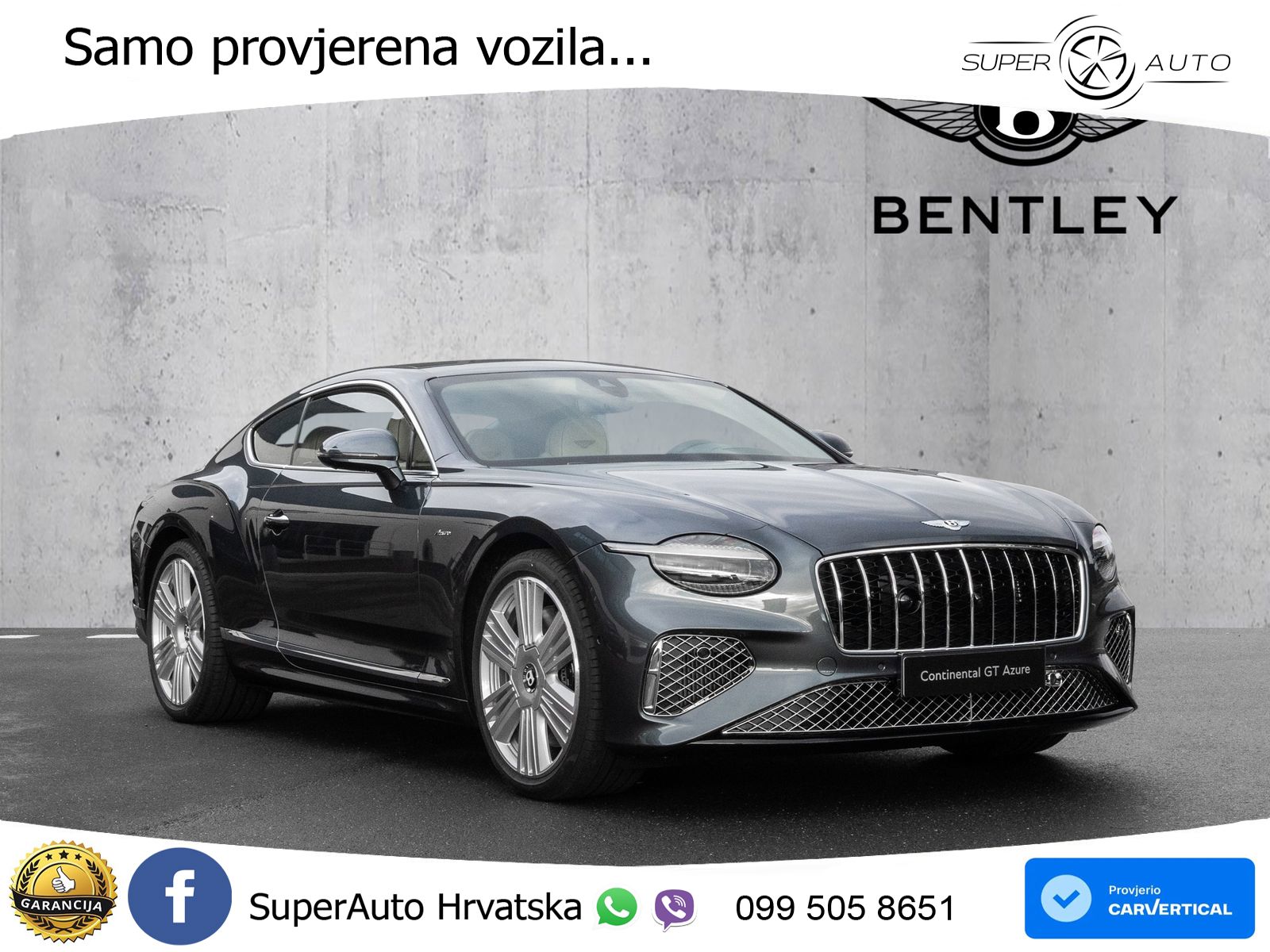 Bentley Continental GT IV 4.0 V8 TFSi (680 KS) AWD DCT ZRAČNI+ACC+GR SJED+KAM+PANO
