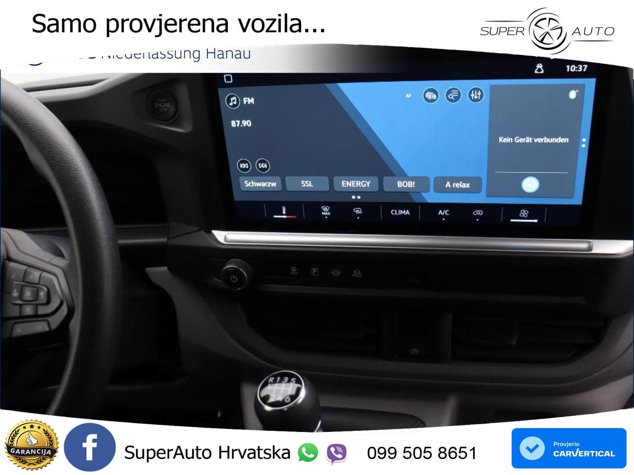 Volkswagen Transporter Kasten kurz Klima Vorb. AHK ZV 150 KS