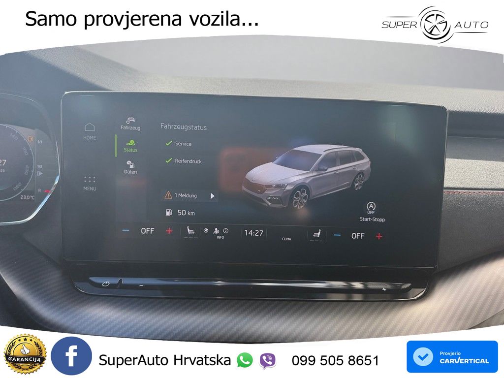Škoda Octavia Combi RS 2.0 TDI (200 KS) DSG MATRIX+GR SJED+KAM