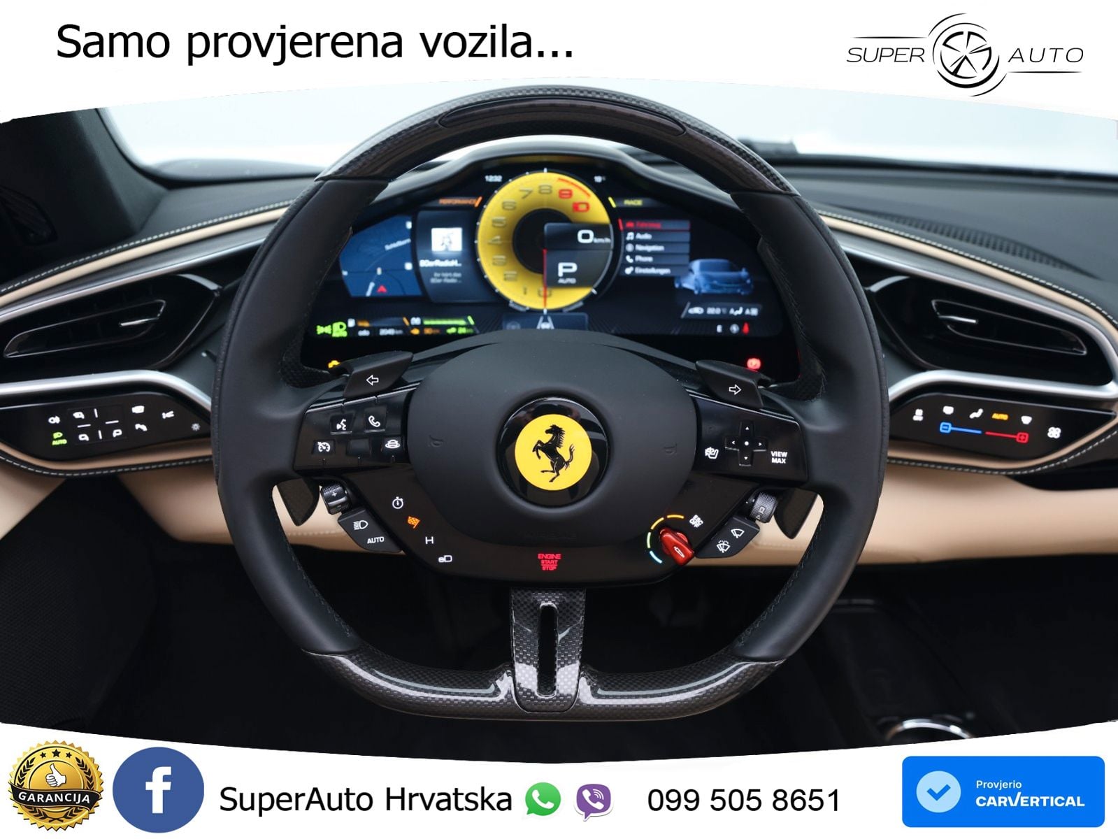 Ferrari 296 GTS 3.0 V6 (830 KS) F1 DCT ZRAČNI+ACC+GR SJED+KAM