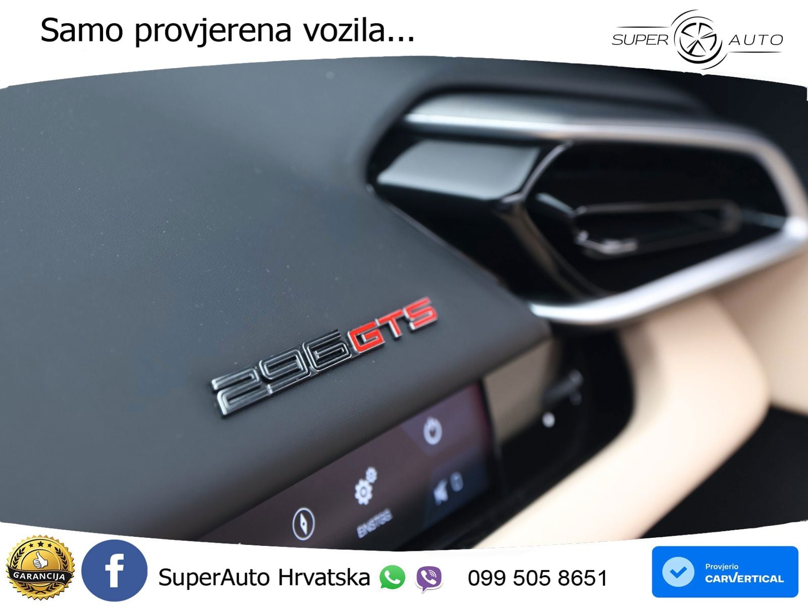 Ferrari 296 GTS 3.0 V6 (830 KS) F1 DCT ZRAČNI+ACC+GR SJED+KAM