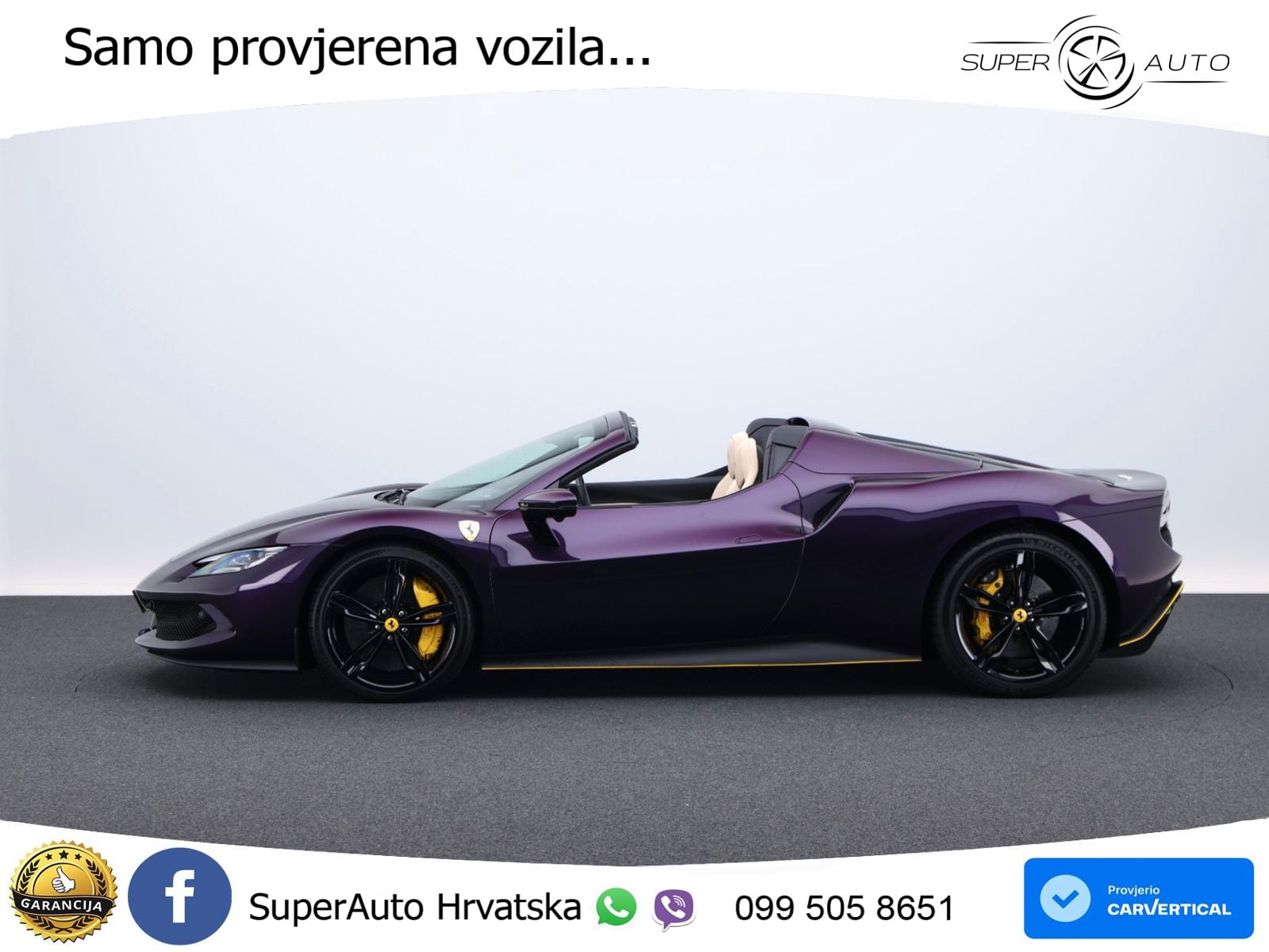 Ferrari 296 GTS 3.0 V6 (830 KS) F1 DCT ZRAČNI+ACC+GR SJED+KAM