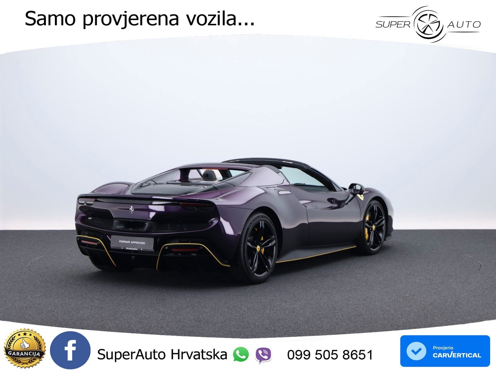 Ferrari 296 GTS 3.0 V6 (830 KS) F1 DCT ZRAČNI+ACC+GR SJED+KAM