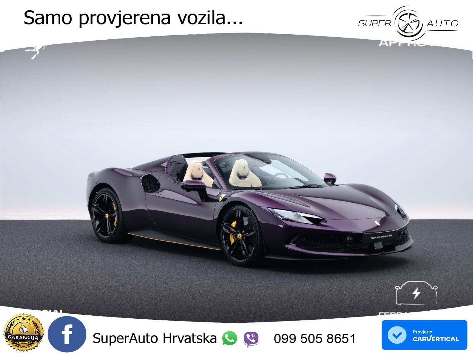 Ferrari 296 GTS 3.0 V6 (830 KS) F1 DCT ZRAČNI+ACC+GR SJED+KAM