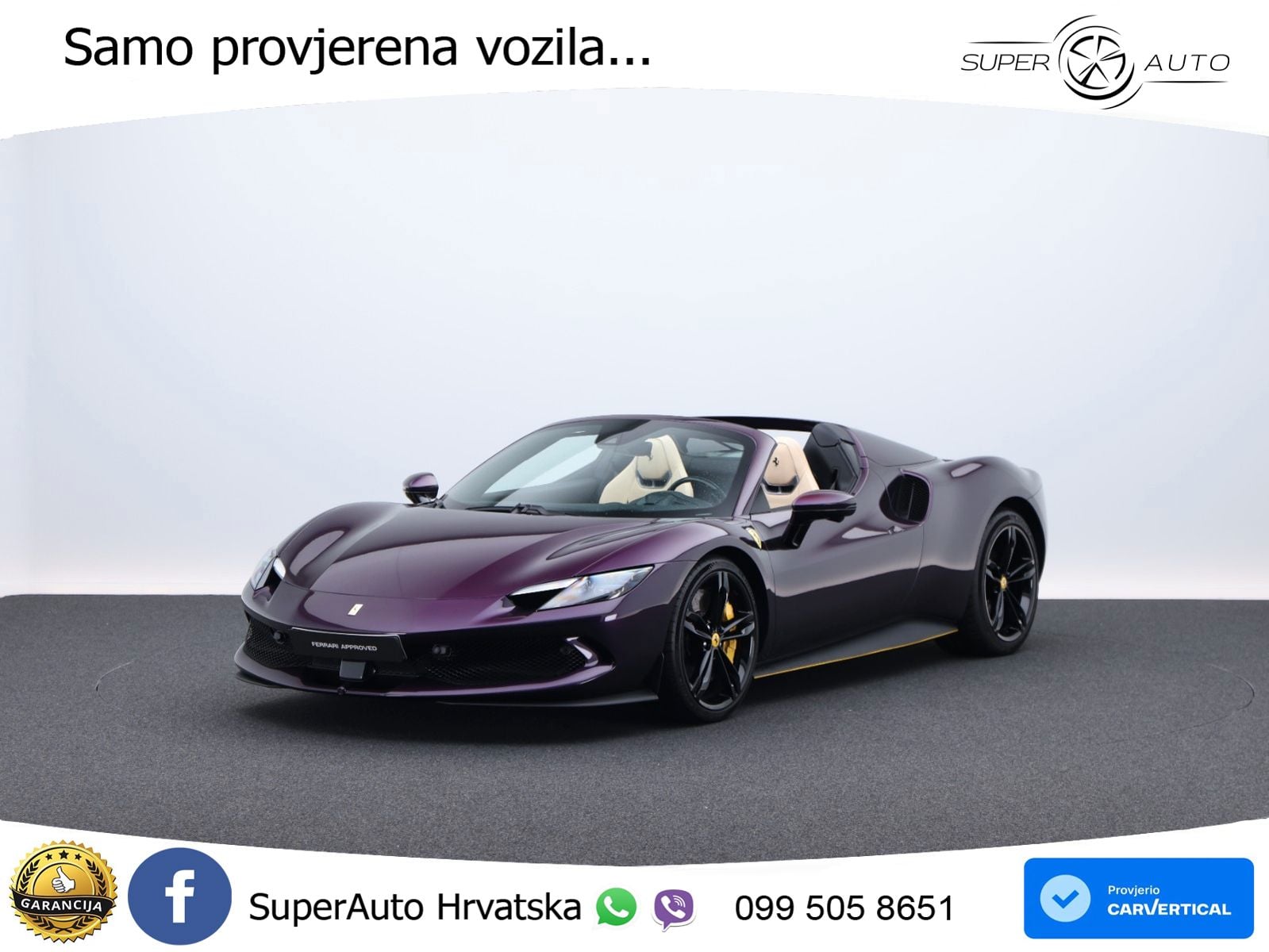Ferrari 296 GTS 3.0 V6 (830 KS) F1 DCT ZRAČNI+ACC+GR SJED+KAM