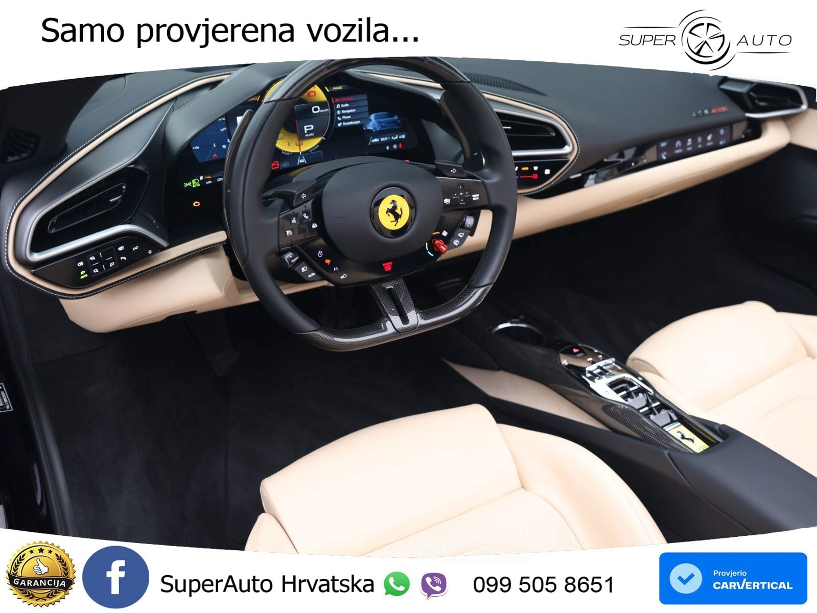Ferrari 296 GTS 3.0 V6 (830 KS) F1 DCT ZRAČNI+ACC+GR SJED+KAM