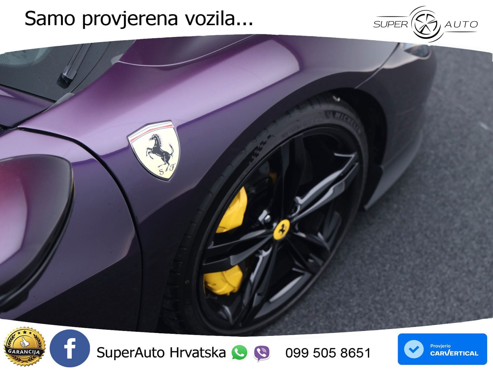 Ferrari 296 GTS 3.0 V6 (830 KS) F1 DCT ZRAČNI+ACC+GR SJED+KAM
