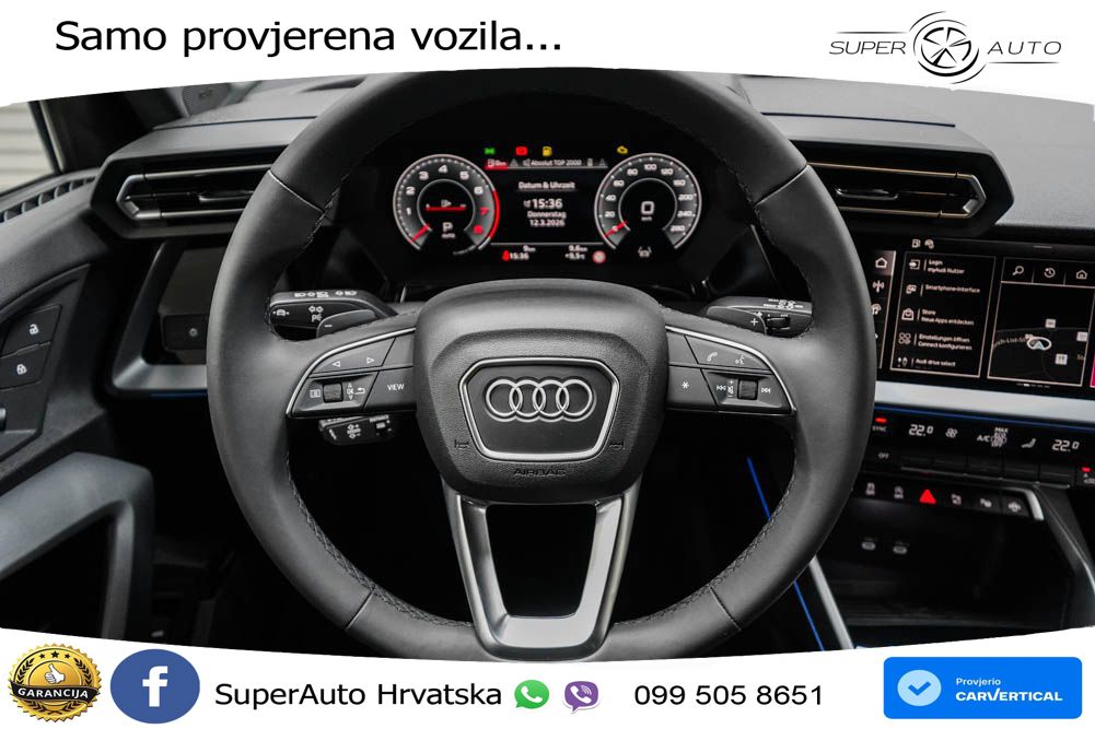 Audi A3 Sportback 40 TFSI (204 KS) quattro S tronic LED+GR SJED+ACC