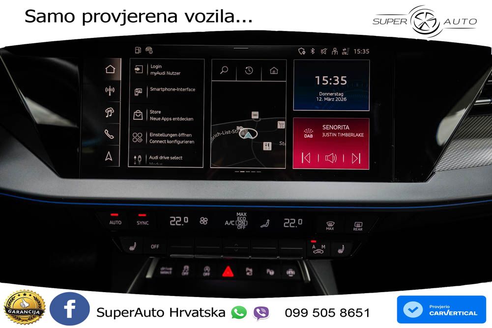 Audi A3 Sportback 40 TFSI (204 KS) quattro S tronic LED+GR SJED+ACC