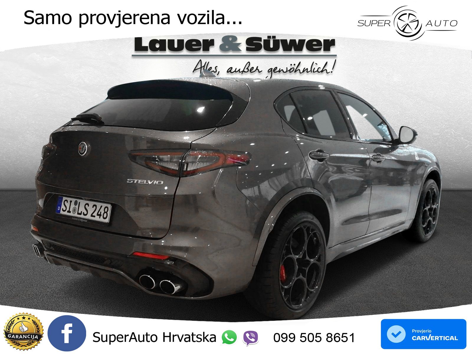 Alfa Romeo Stelvio Quadrifoglio 2.9 V6 Bi-Turbo (520 KS) Q4 Automatic LED+GR SJED+ACC