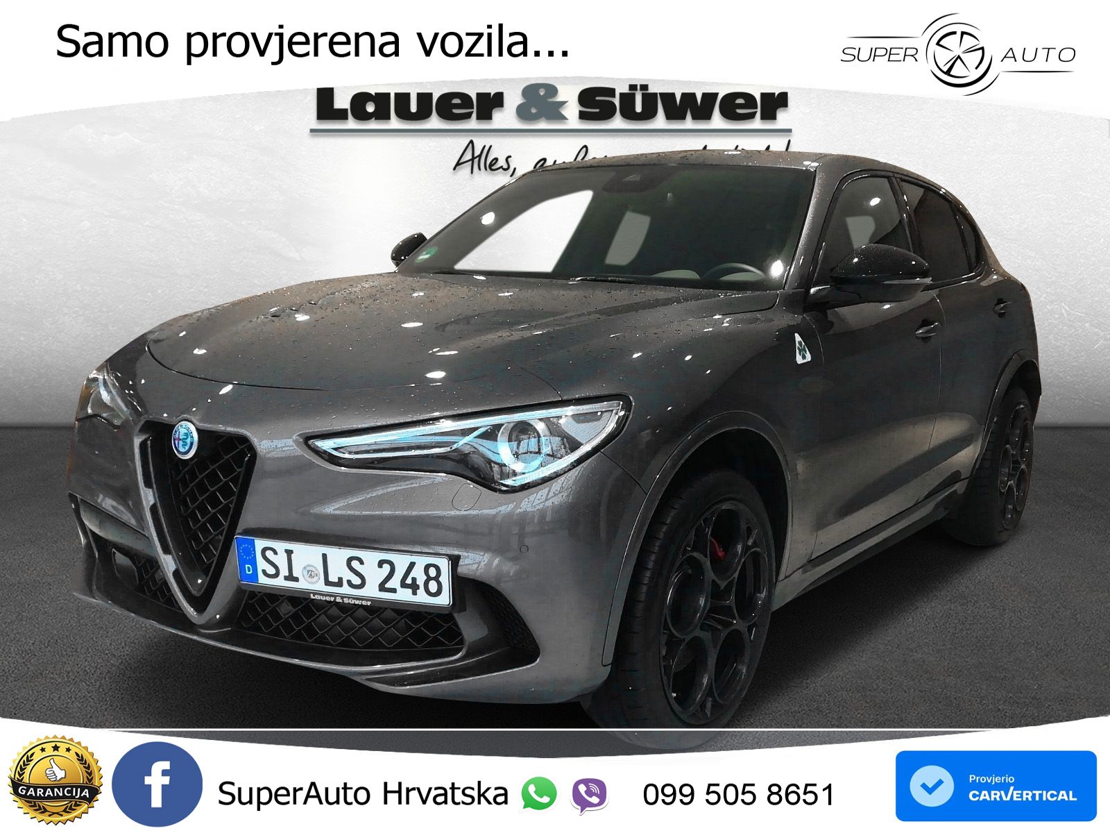 Alfa Romeo Stelvio Quadrifoglio 2.9 V6 Bi-Turbo (520 KS) Q4 Automatic LED+GR SJED+ACC