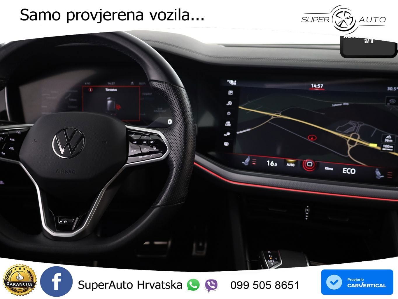 Volkswagen Touareg 3.0 V6 TDI (231 KS) 4MOTION Tiptronic R-Line ZRAČNI+ACC+GR SJED+KAM+PANO