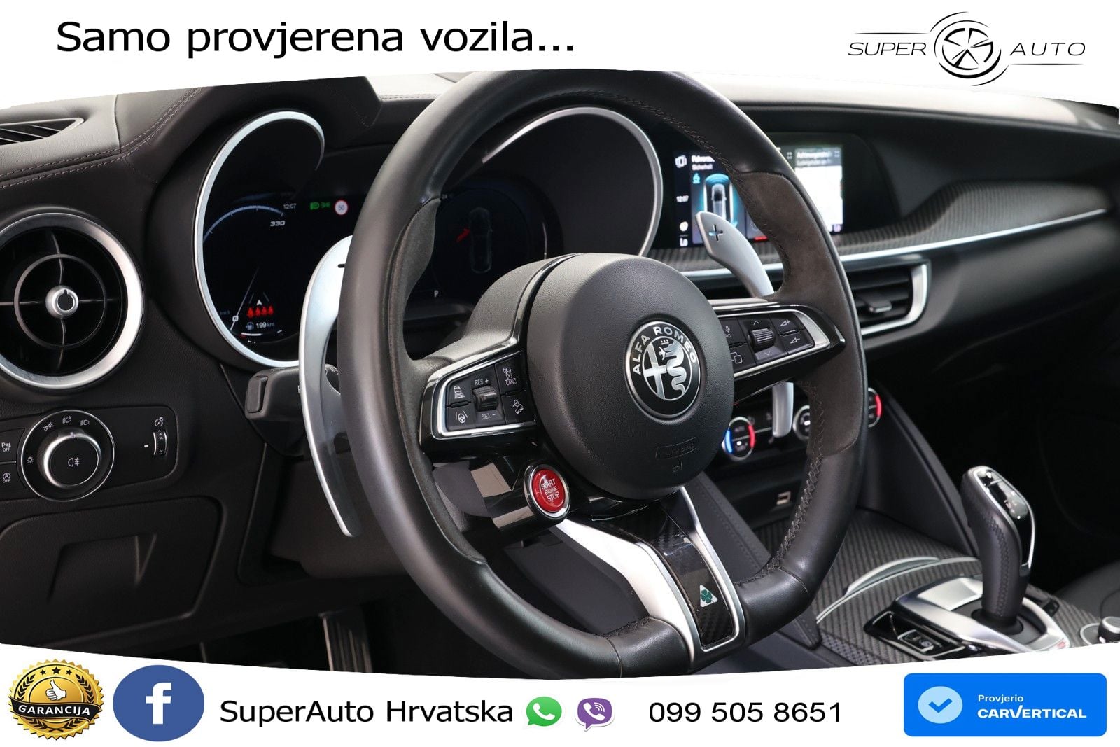 Alfa Romeo Stelvio Quadrifoglio 2.9 V6 Bi-Turbo (520 KS) Q4 Automatic LED+GR SJED+ACC