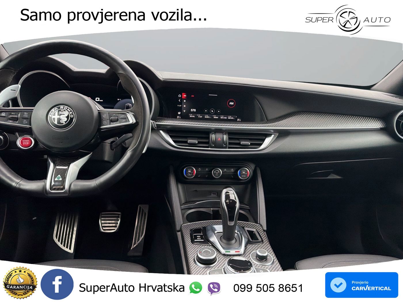 Alfa Romeo Stelvio Quadrifoglio 2.9 V6 Bi-Turbo (520 KS) Q4 Automatic LED+GR SJED+ACC