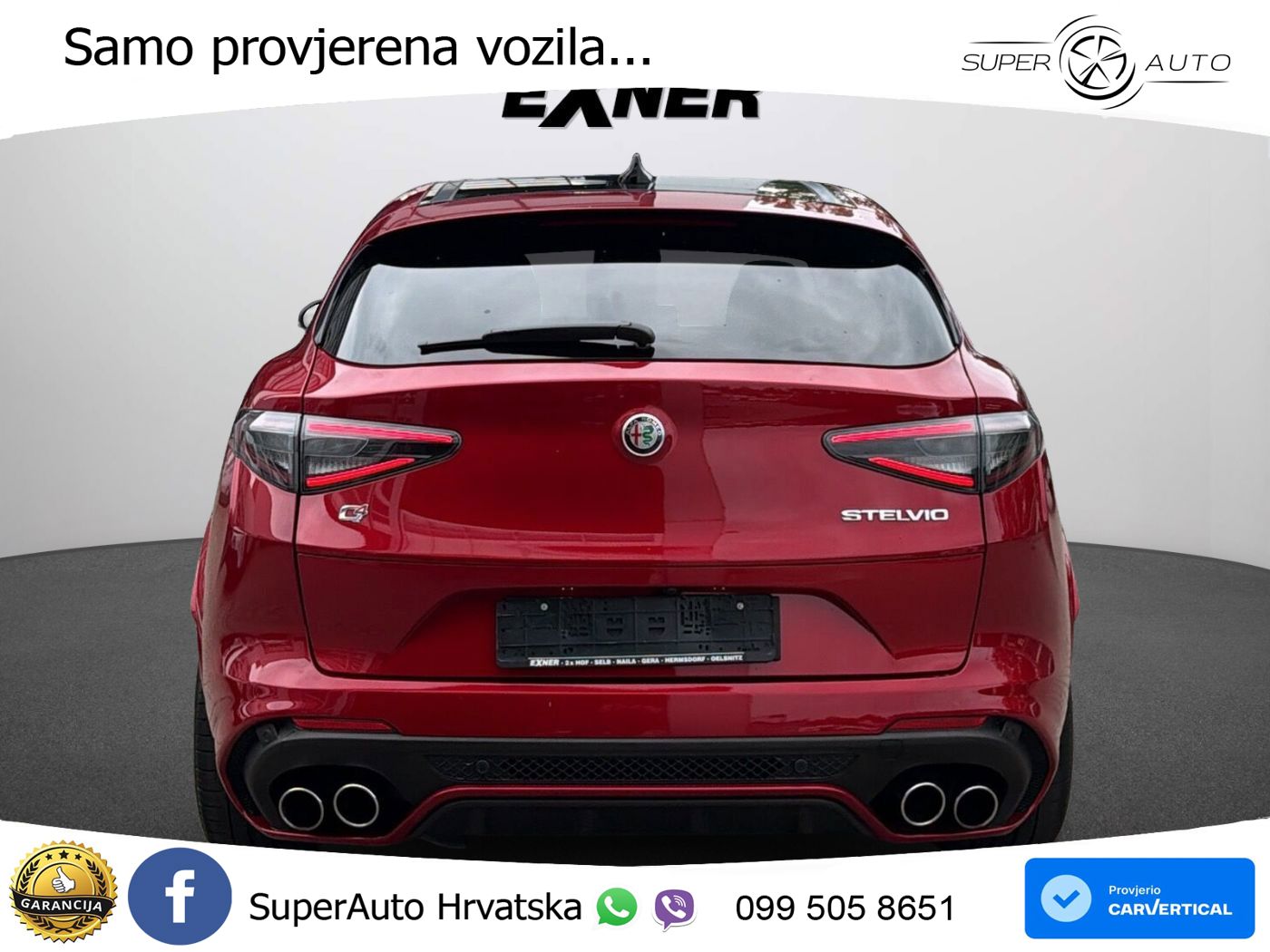 Alfa Romeo Stelvio Quadrifoglio 2.9 V6 Bi-Turbo (520 KS) Q4 Automatic LED+GR SJED+ACC