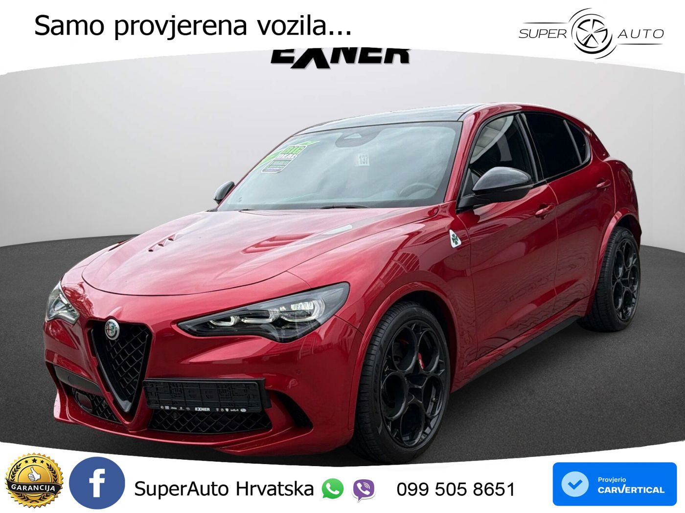 Alfa Romeo Stelvio Quadrifoglio 2.9 V6 Bi-Turbo (520 KS) Q4 Automatic LED+GR SJED+ACC