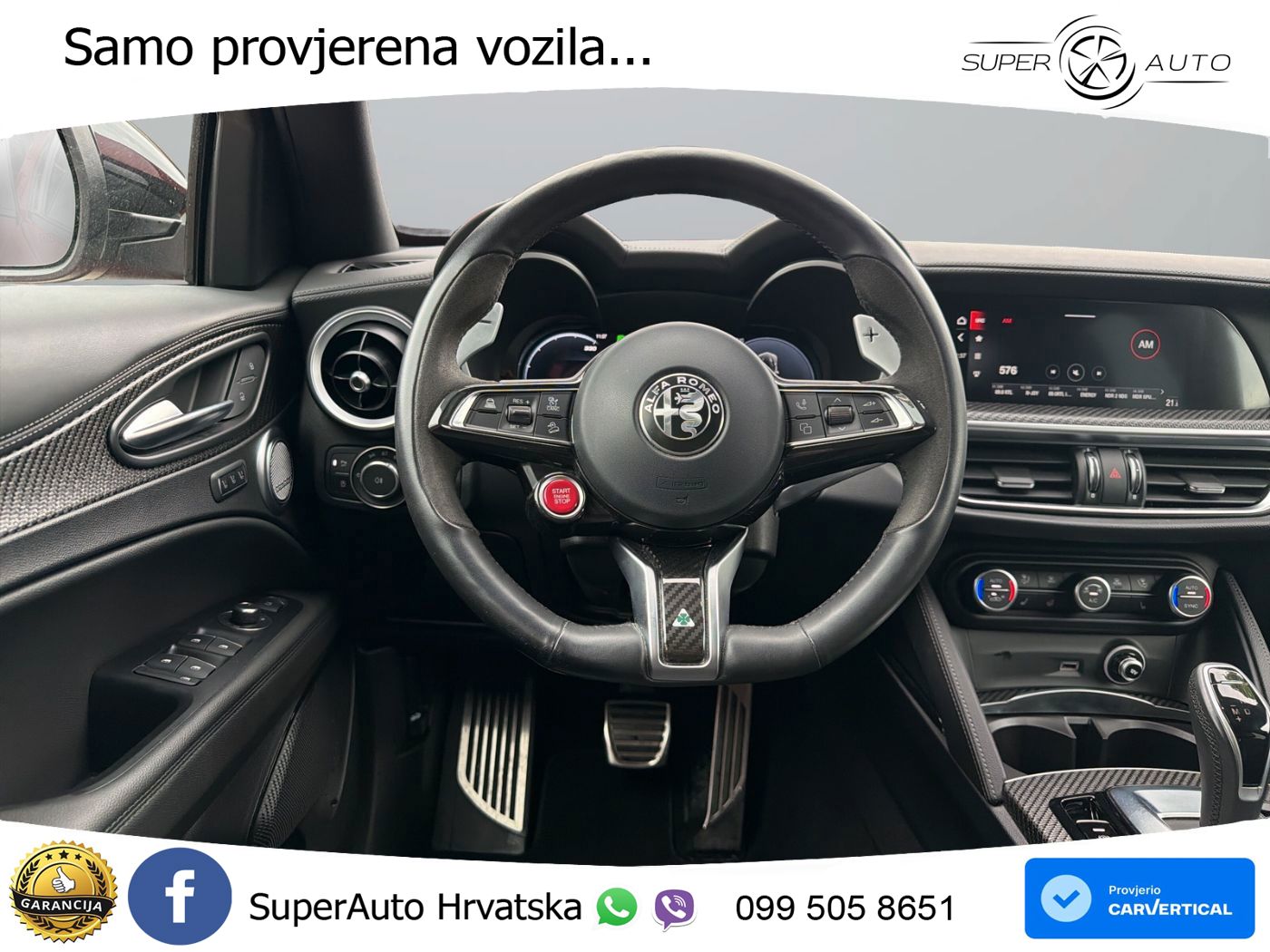 Alfa Romeo Stelvio Quadrifoglio 2.9 V6 Bi-Turbo (520 KS) Q4 Automatic LED+GR SJED+ACC