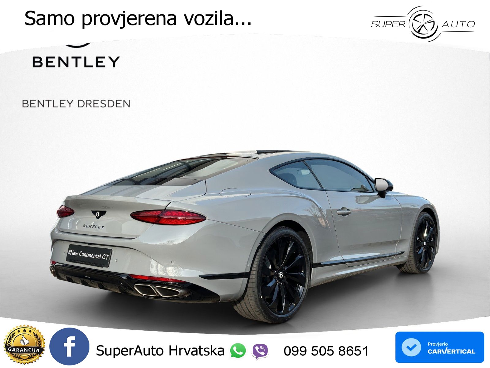 Bentley Continental GT IV 4.0 V8 TFSi (680 KS) AWD DCT ZRAČNI+ACC+GR SJED+360