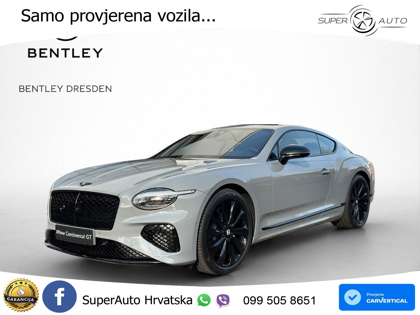 Bentley Continental GT IV 4.0 V8 TFSi (680 KS) AWD DCT ZRAČNI+ACC+GR SJED+360