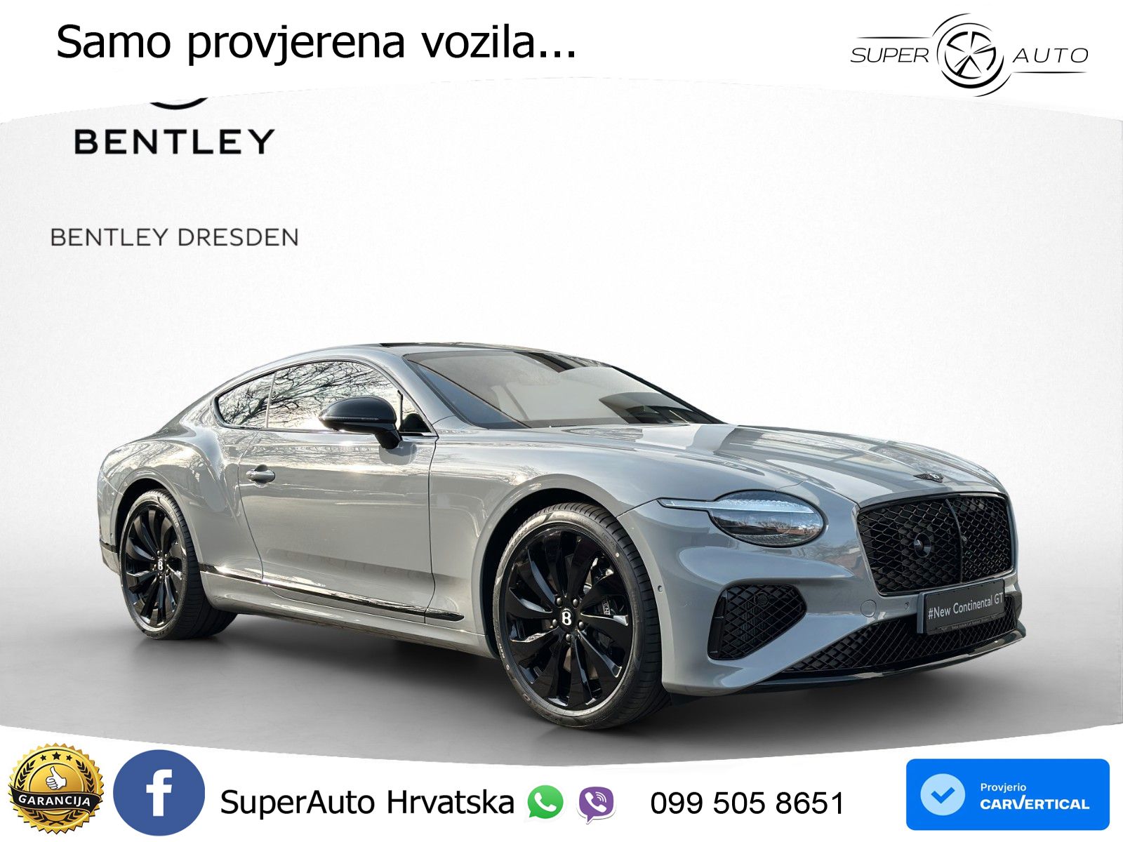 Bentley Continental GT IV 4.0 V8 TFSi (680 KS) AWD DCT ZRAČNI+ACC+GR SJED+360