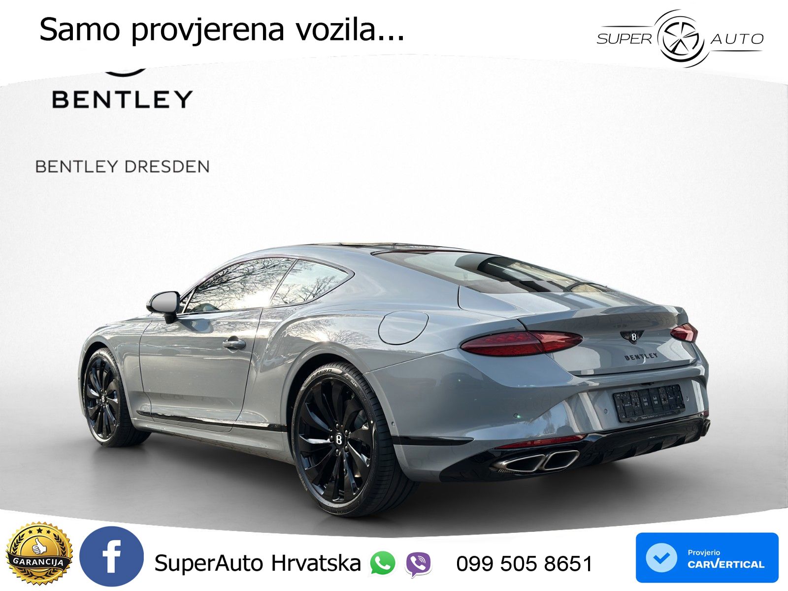 Bentley Continental GT IV 4.0 V8 TFSi (680 KS) AWD DCT ZRAČNI+ACC+GR SJED+360