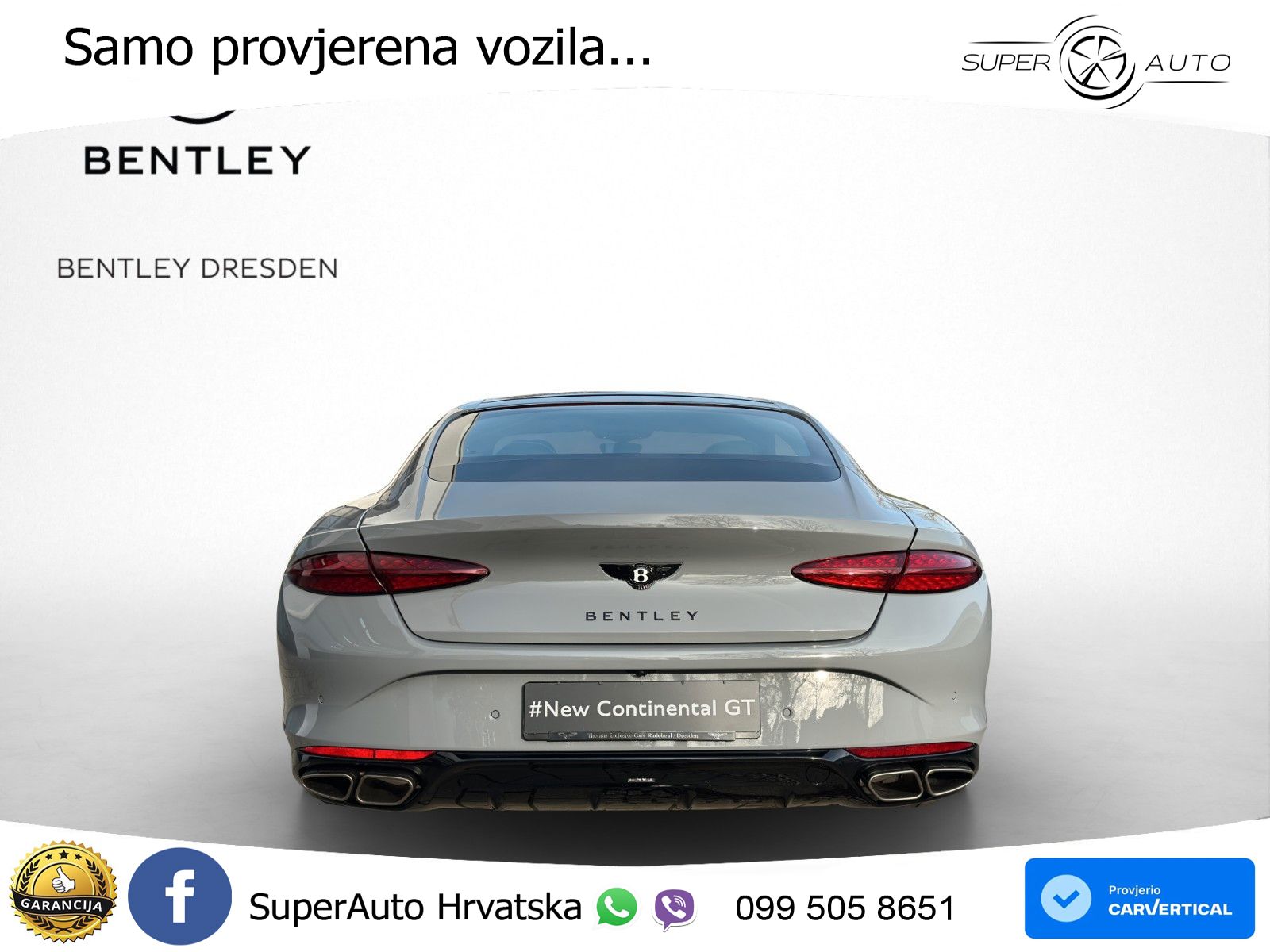 Bentley Continental GT IV 4.0 V8 TFSi (680 KS) AWD DCT ZRAČNI+ACC+GR SJED+360