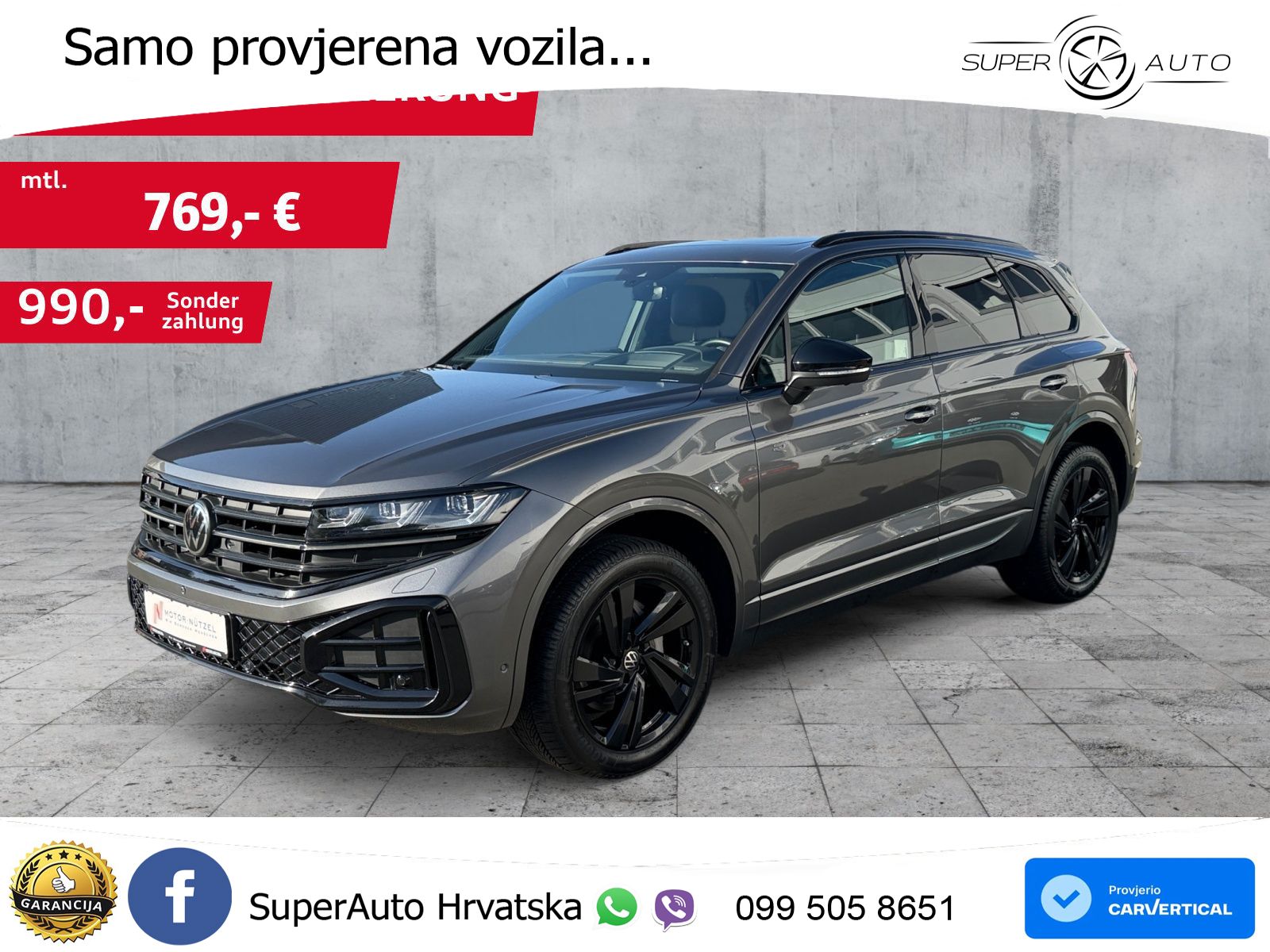 Volkswagen Touareg 3.0 V6 TDI (286 KS) 4MOTION Tiptronic ZRAČNI+ACC+GR SJED+KAM+PANO
