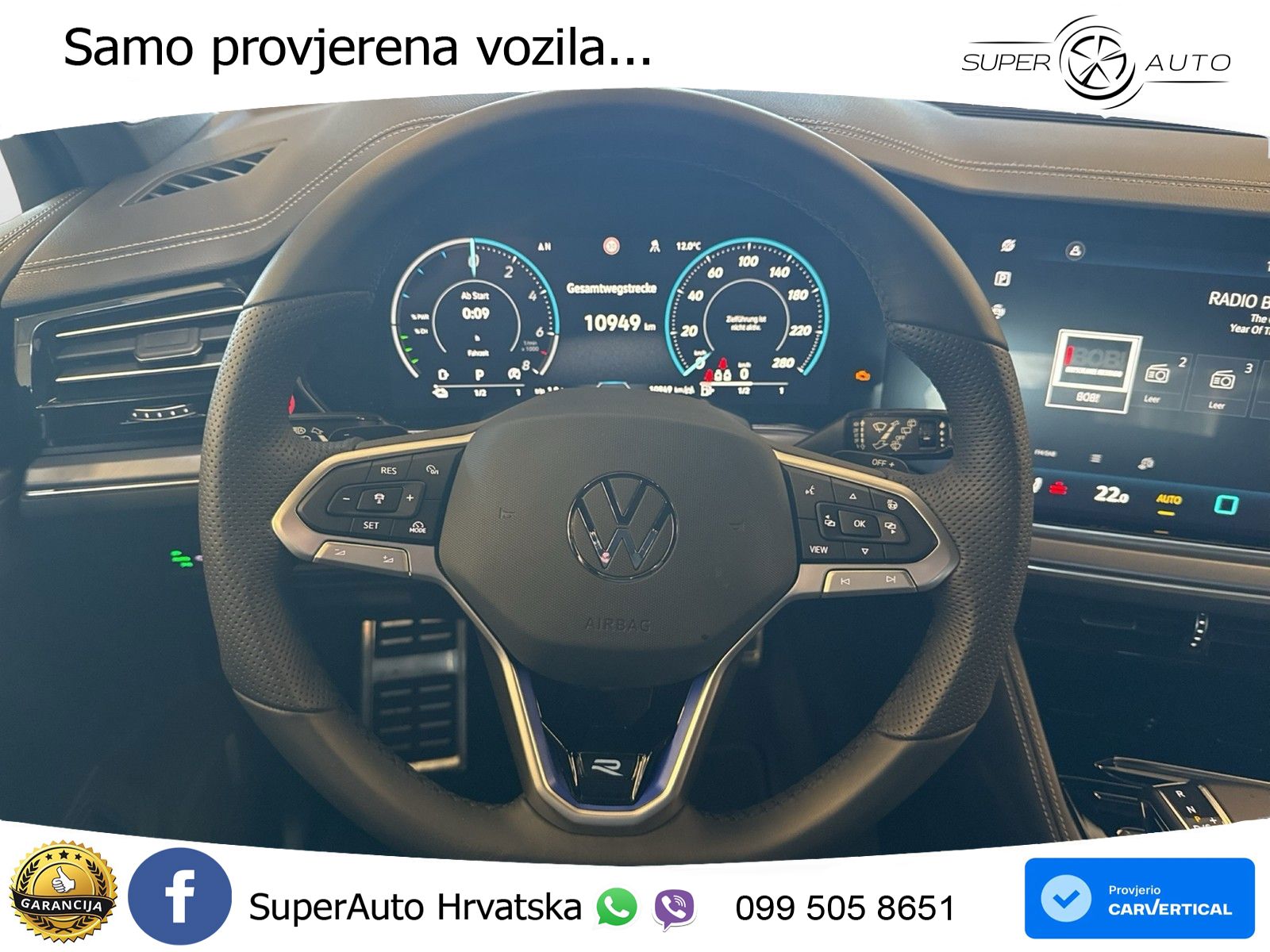 Volkswagen Touareg R 3.0 V6 TFSI (462 KS) 4MOTION Tiptronic ZRAČNI+ACC+GR SJED+KAM+PANO