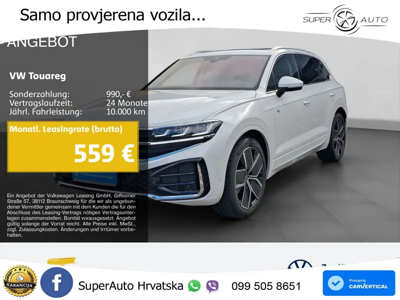 Volkswagen Touareg 3.0 V6 TDI (286 KS) 4MOTION Tiptronic ZRAČNI+ACC+GR SJED+KAM+PANO