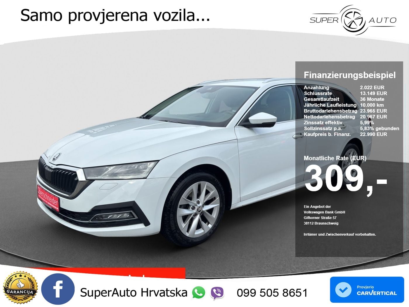 Škoda Octavia Combi 2.0 TDI (150 KS) DSG LED+GR SJED+ACC