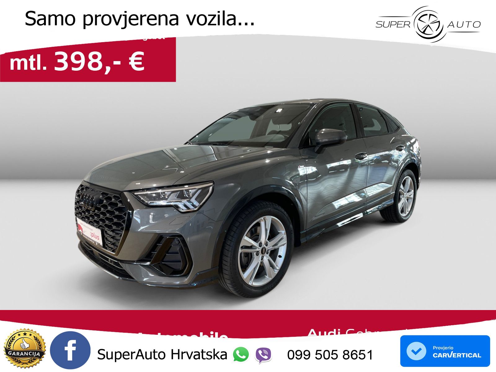 Audi Q3 II Sportback 45 TFSI (245 KS) quattro S tronic S line MATRIX+GR SJED+KAM
