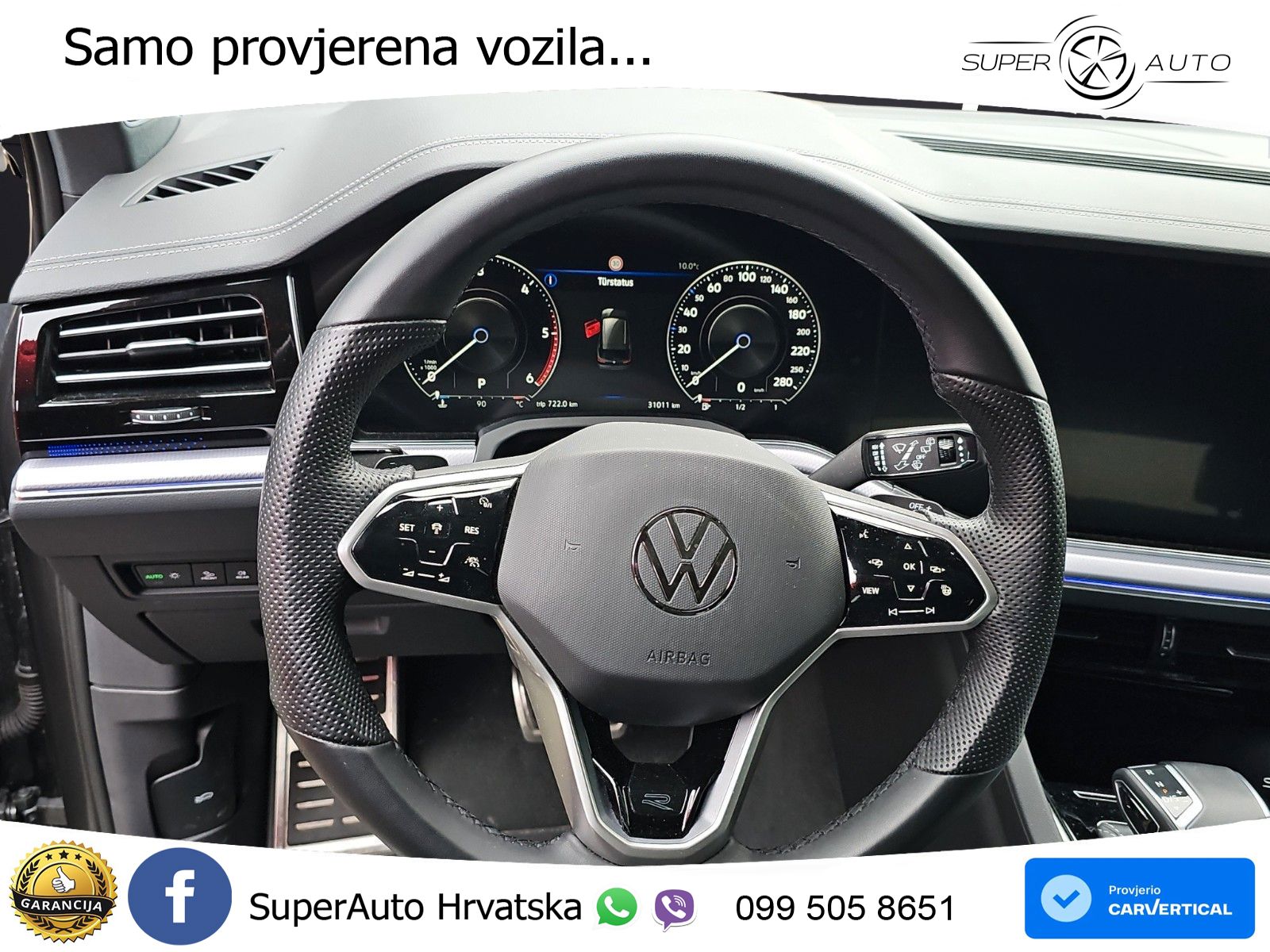 Volkswagen Touareg 3.0 V6 TDI (286 KS) 4MOTION Tiptronic R-Line ZRAČNI+ACC+GR SJED+KAM+PANO
